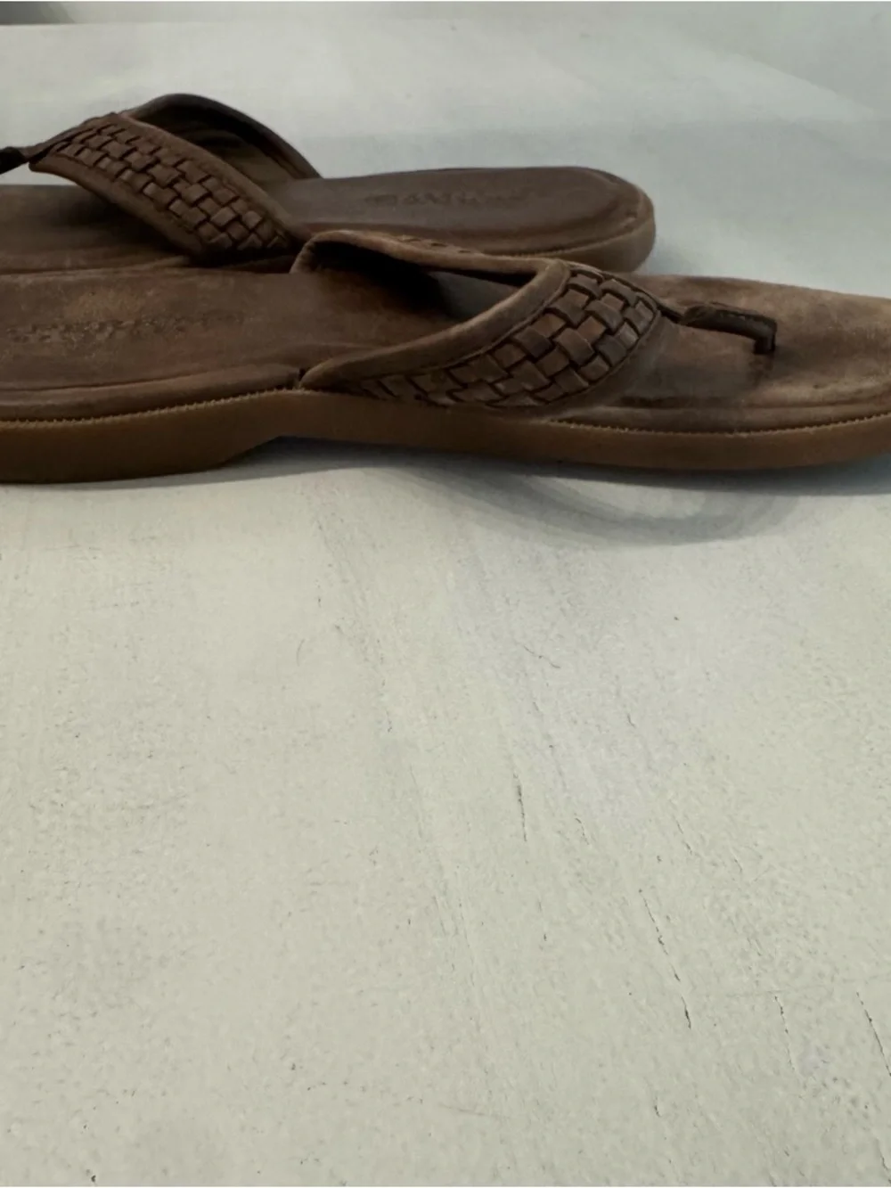 Sperry Top Sider Men’s Brown Leather Slip-On Sandals Sz 13M GUC